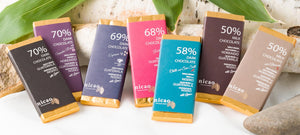 nicao's seven flavor range of bean-to-bar chocolate